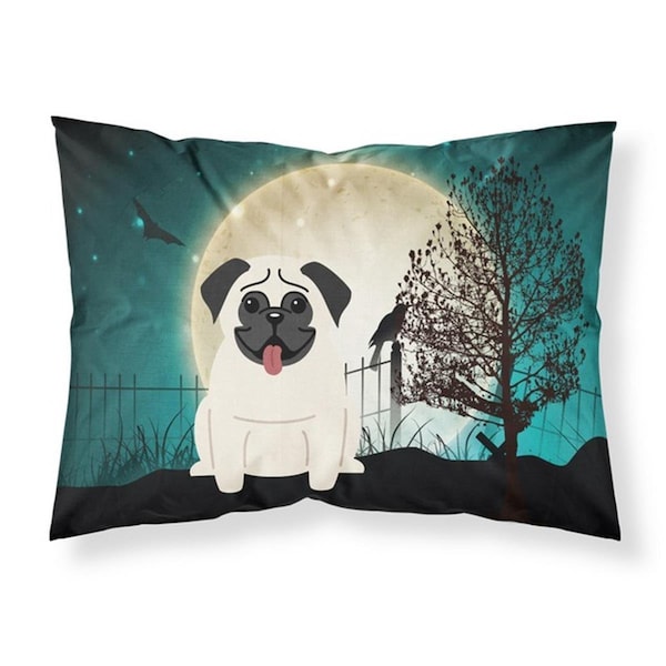 Jensendistributionservices Halloween Scary Pug Cream Fabric Standard Pillowcase, 20.5 x 0.25 x 30 in. MI2549585 - main